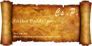 Csiba Palóma névjegykártya